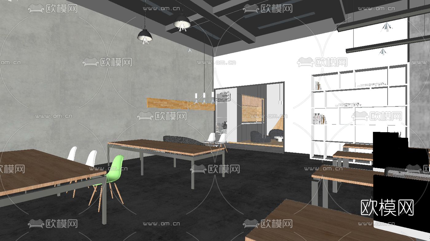 工业风服装设计公司su模型