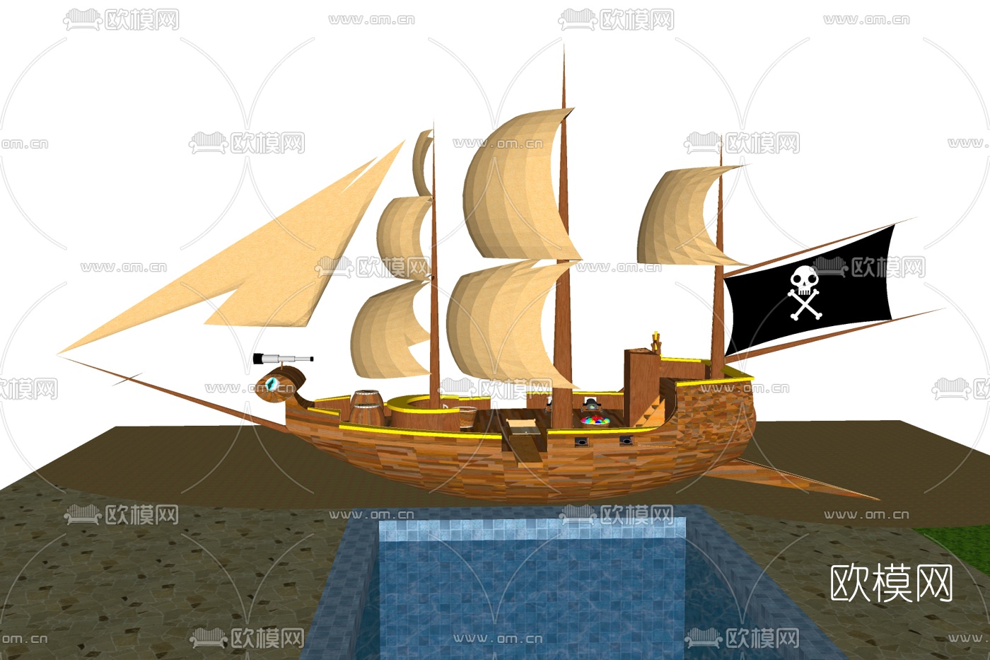 北欧海盗船免费su模型下载