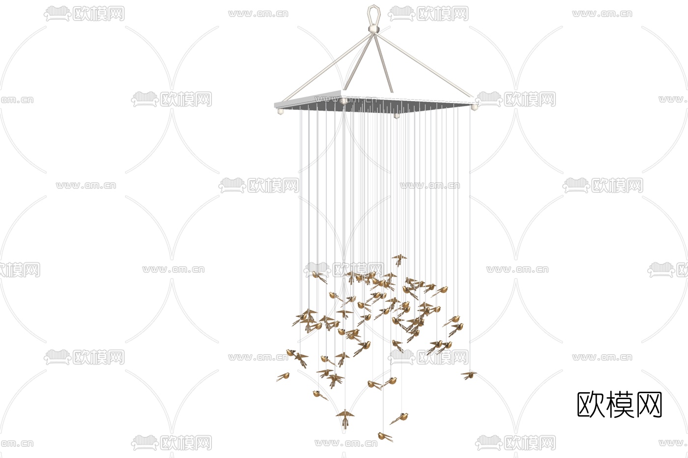 现代小鸟装饰吊灯免费su模型下载