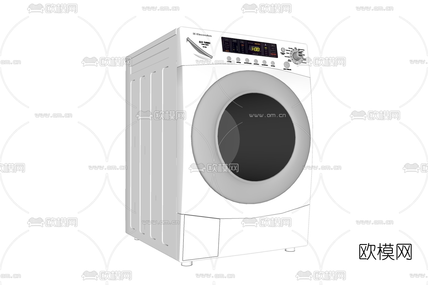 现代滚筒式洗衣机免费su模型下载