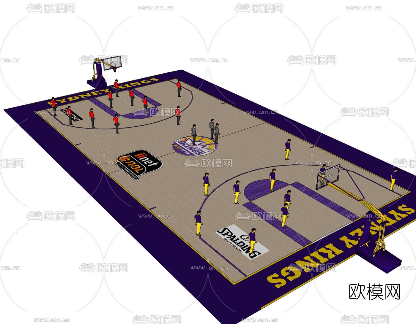 现代篮球馆免费su模型下载