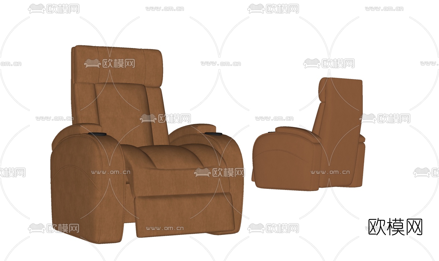现代布艺休闲沙发su模型下载