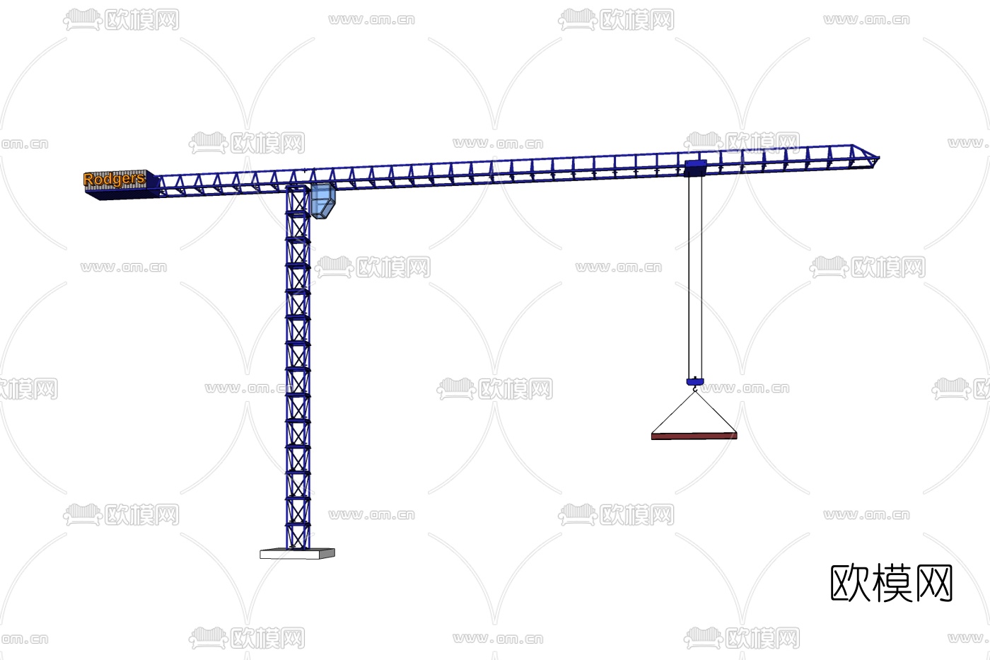 现代塔吊式起重机免费su模型下载