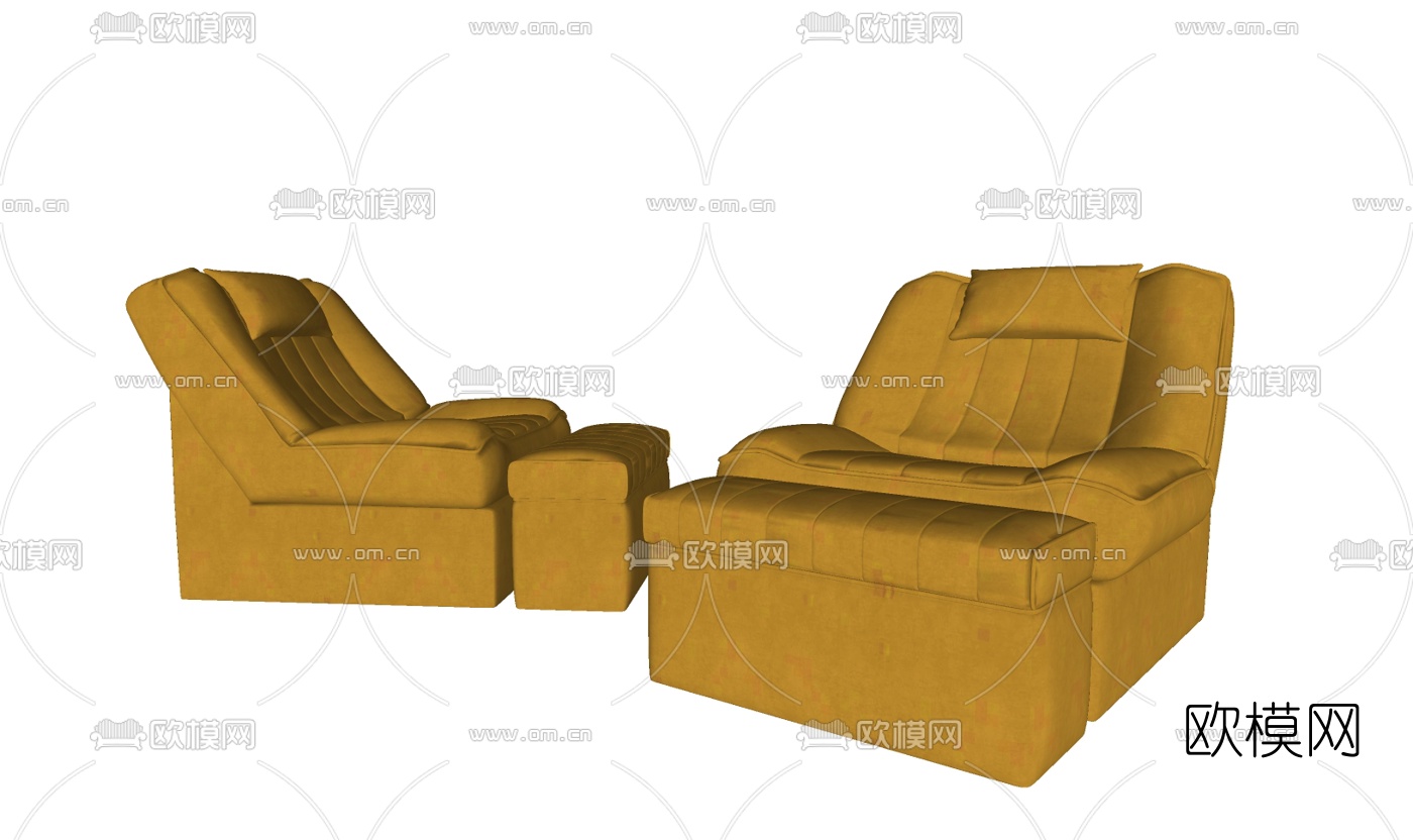现代布艺休闲沙发su模型下载