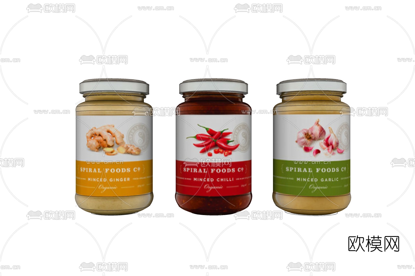 现代调料组合免费su模型下载