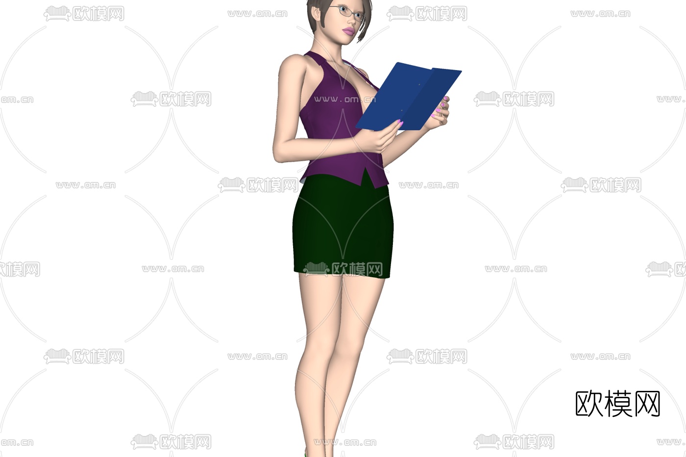 现代站姿女士免费su模型下载