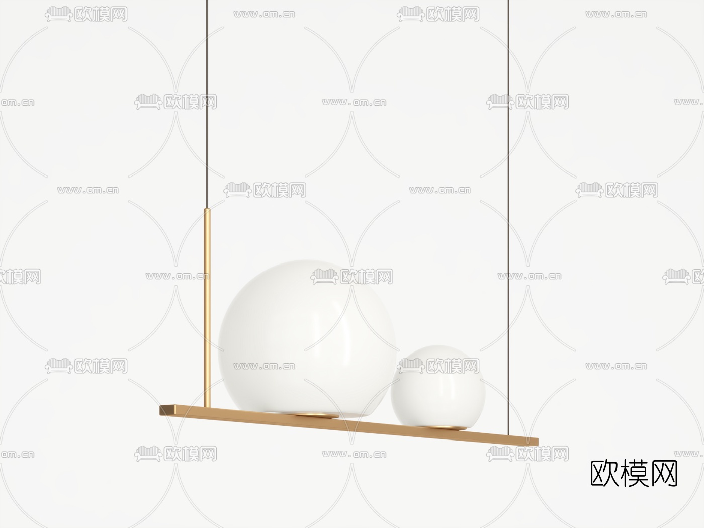 现代金属简易吊灯3d模型