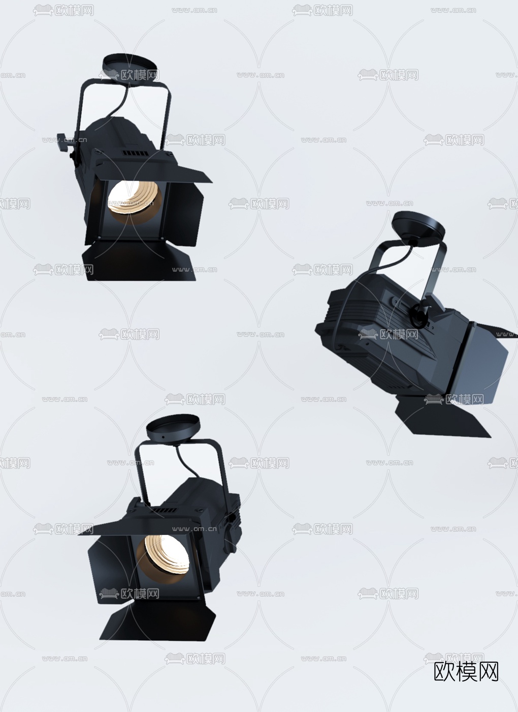 现代投影灯舞台灯3d模型