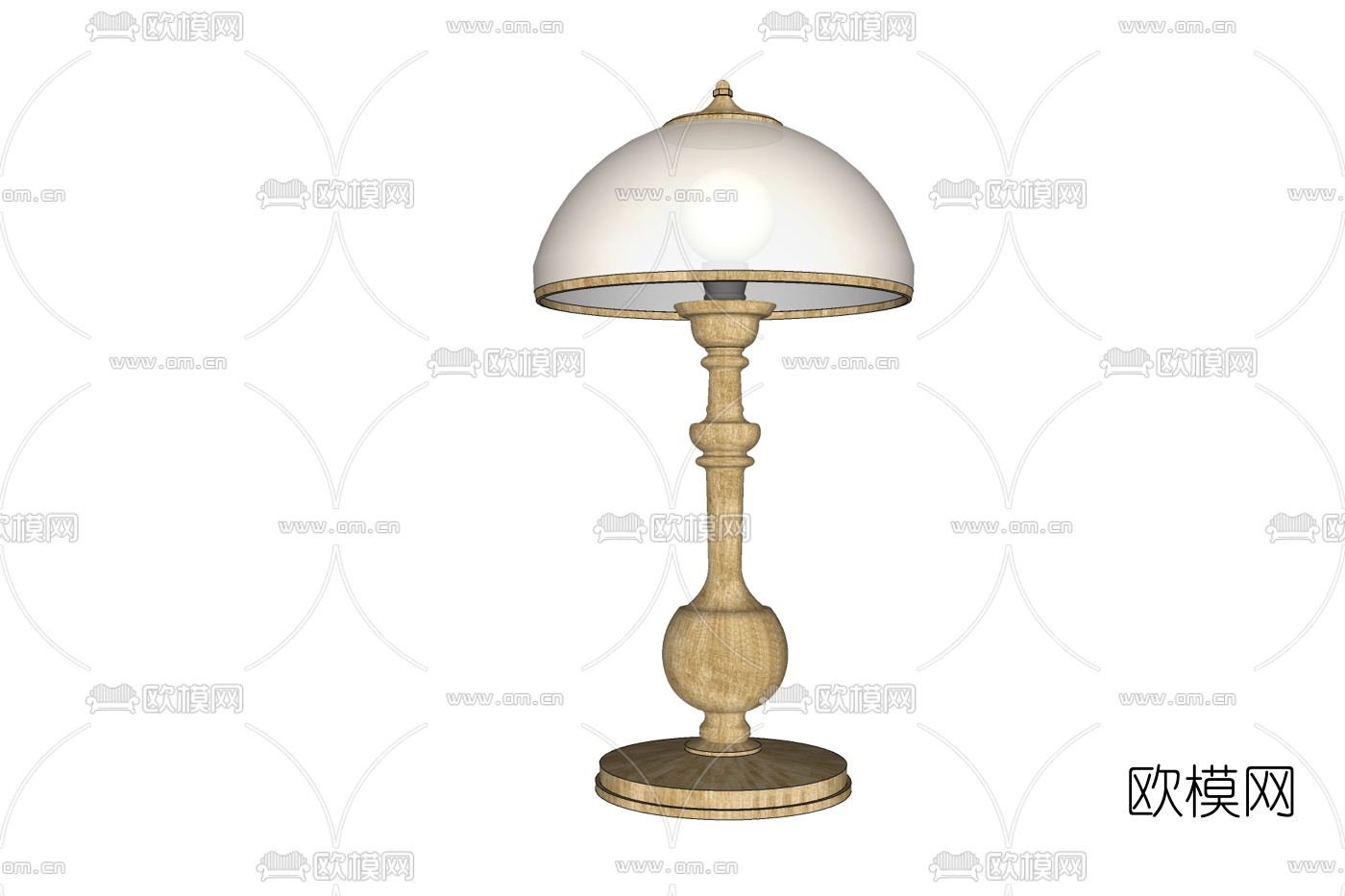欧式实木台灯免费su模型下载