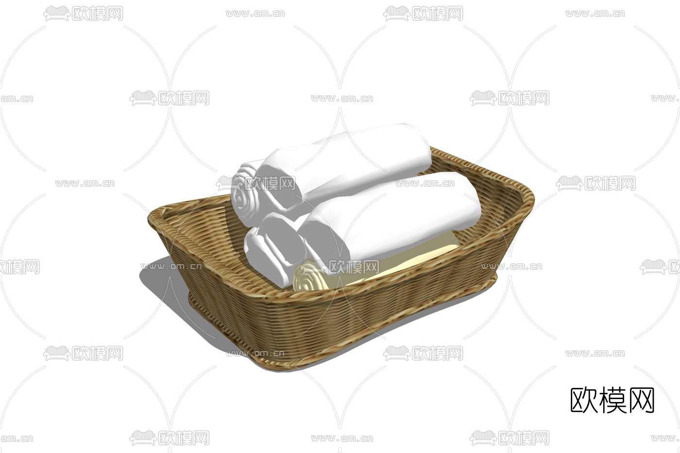 现代浴巾组合免费su模型下载