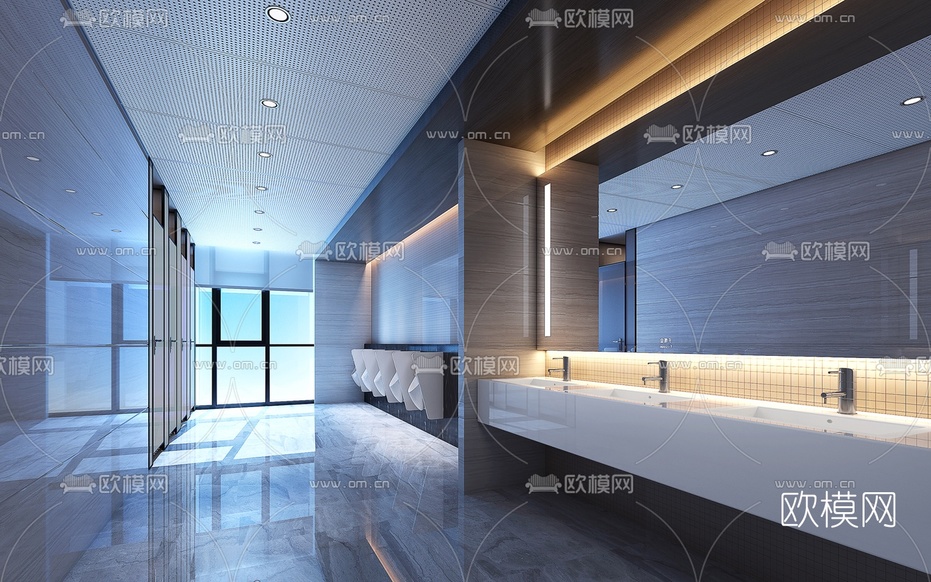 现代公共卫生间3d模型下载