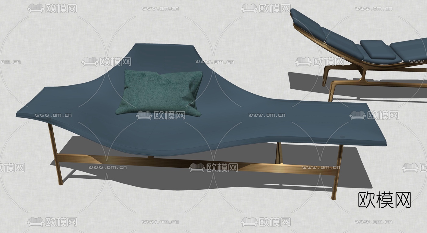 现代异形躺椅组合su模型下载（渲染图1）