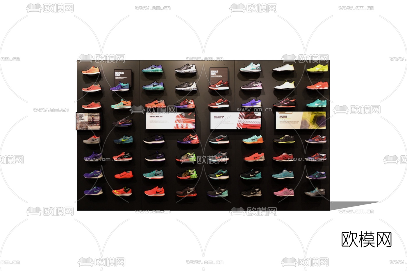 现代耐克鞋架免费su模型下载
