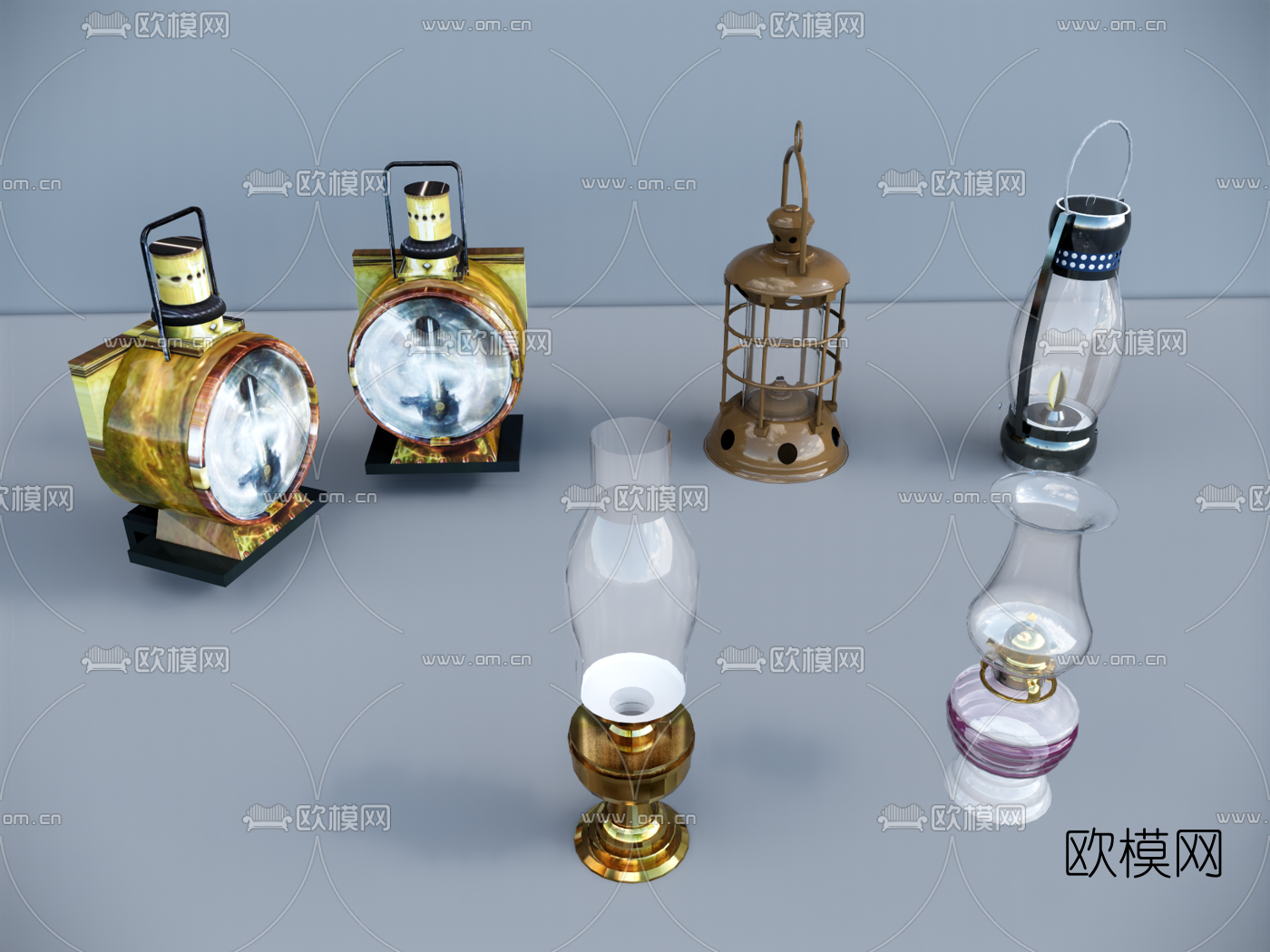 工业风马灯su模型下载（渲染图1）