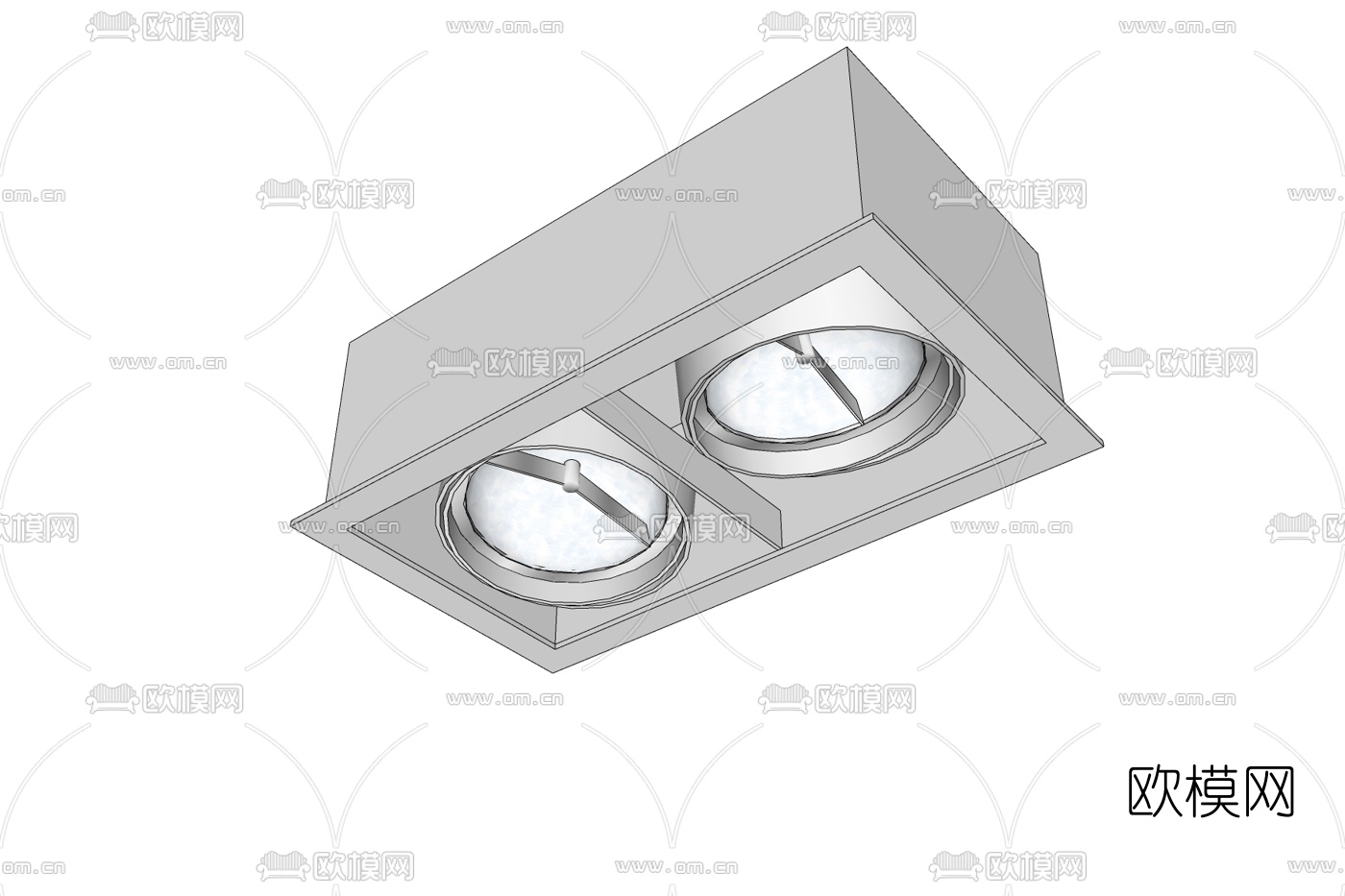 现代方形筒灯免费su模型下载