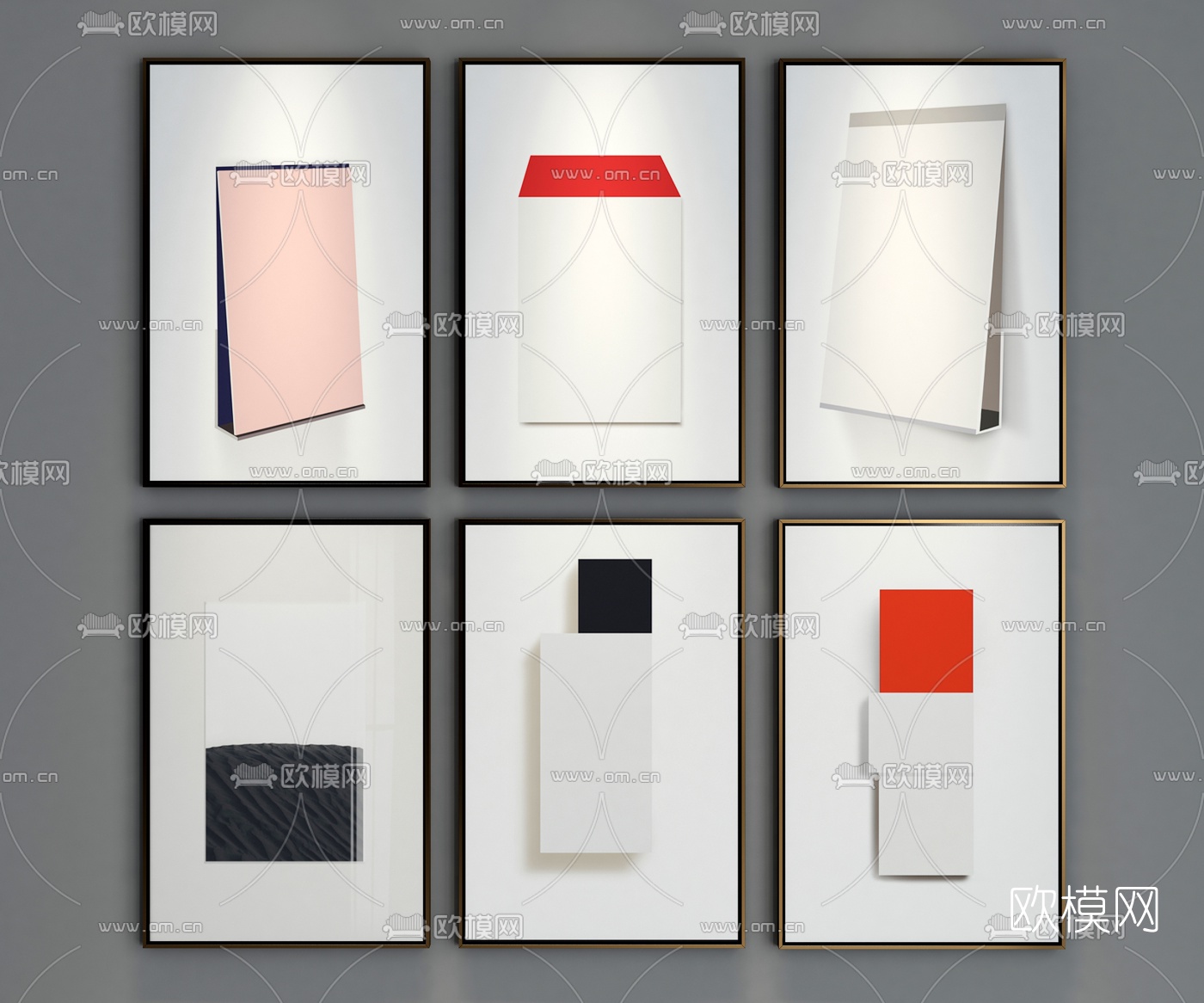 现代抽象装饰画3d模型