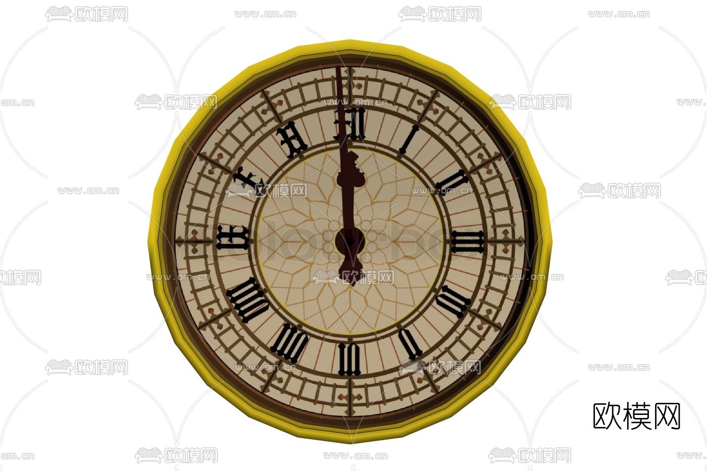欧式圆形钟表免费su模型下载