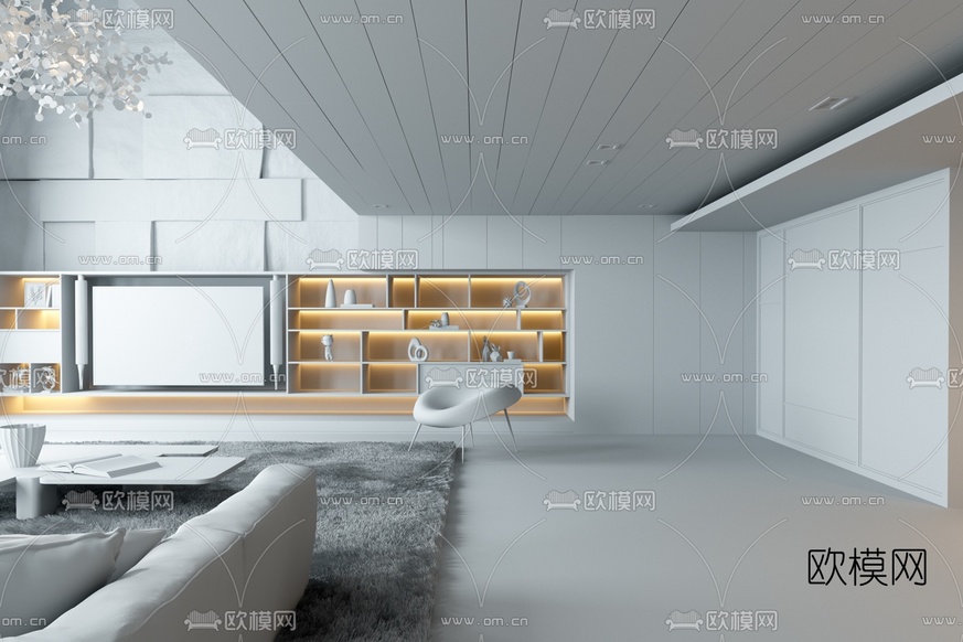 工业风客厅3d模型下载(渲染图5)