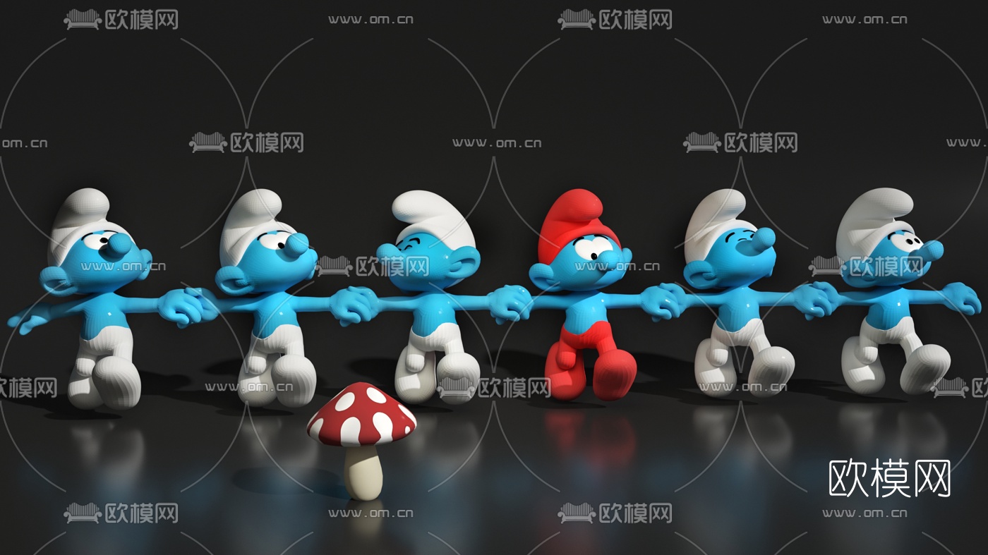现代蓝精灵摆件3d模型