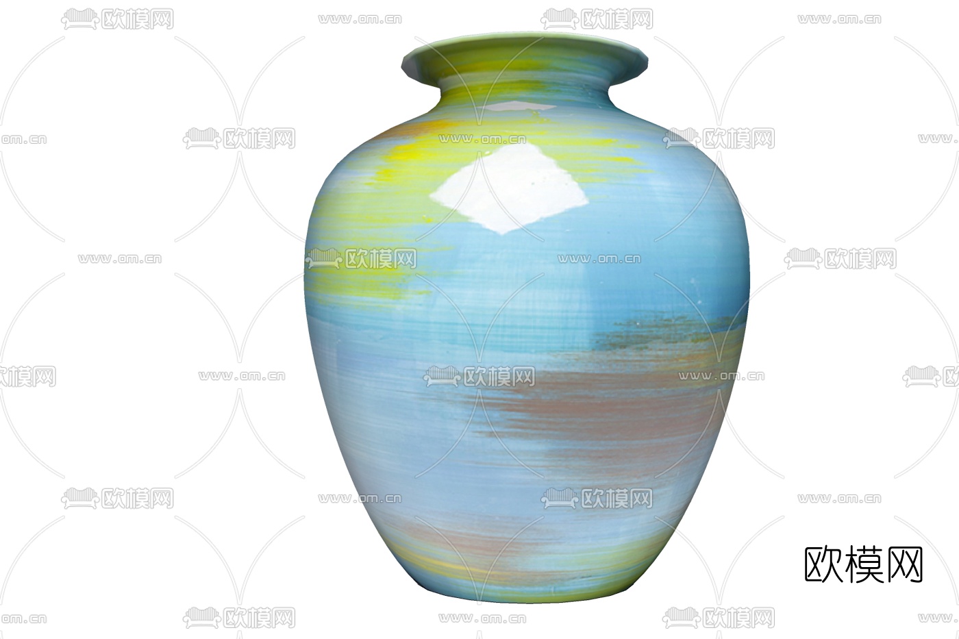 现代蓝色陶瓷器皿免费su模型下载