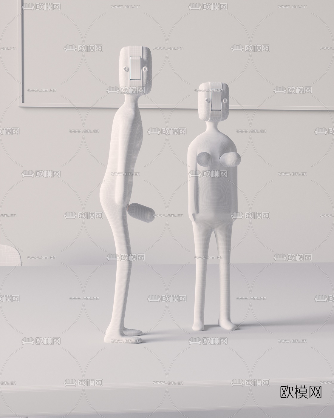 现代个性人形儿童小灯饰3d模型下载（渲染图5）