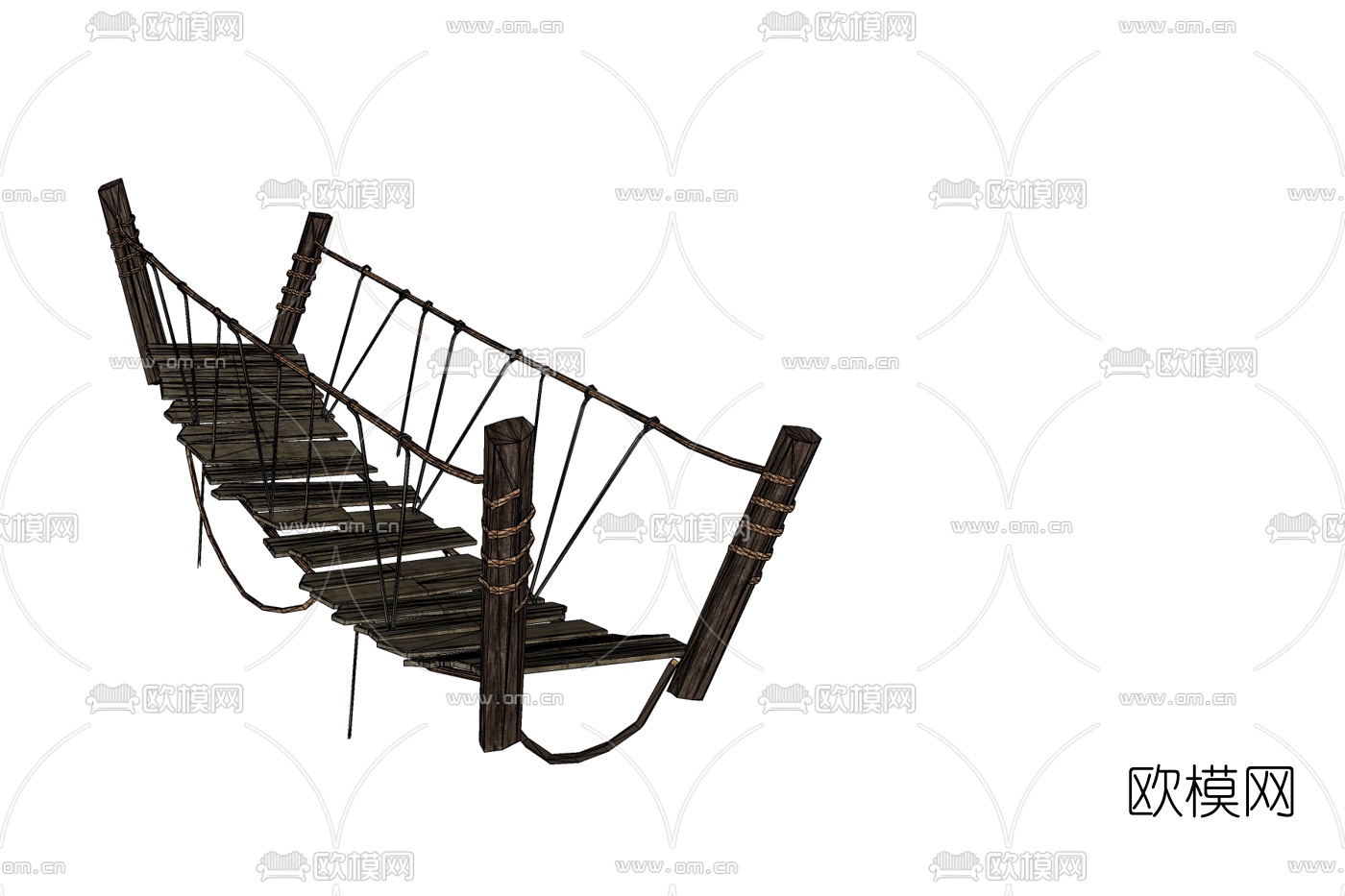 自然风吊桥免费su模型下载