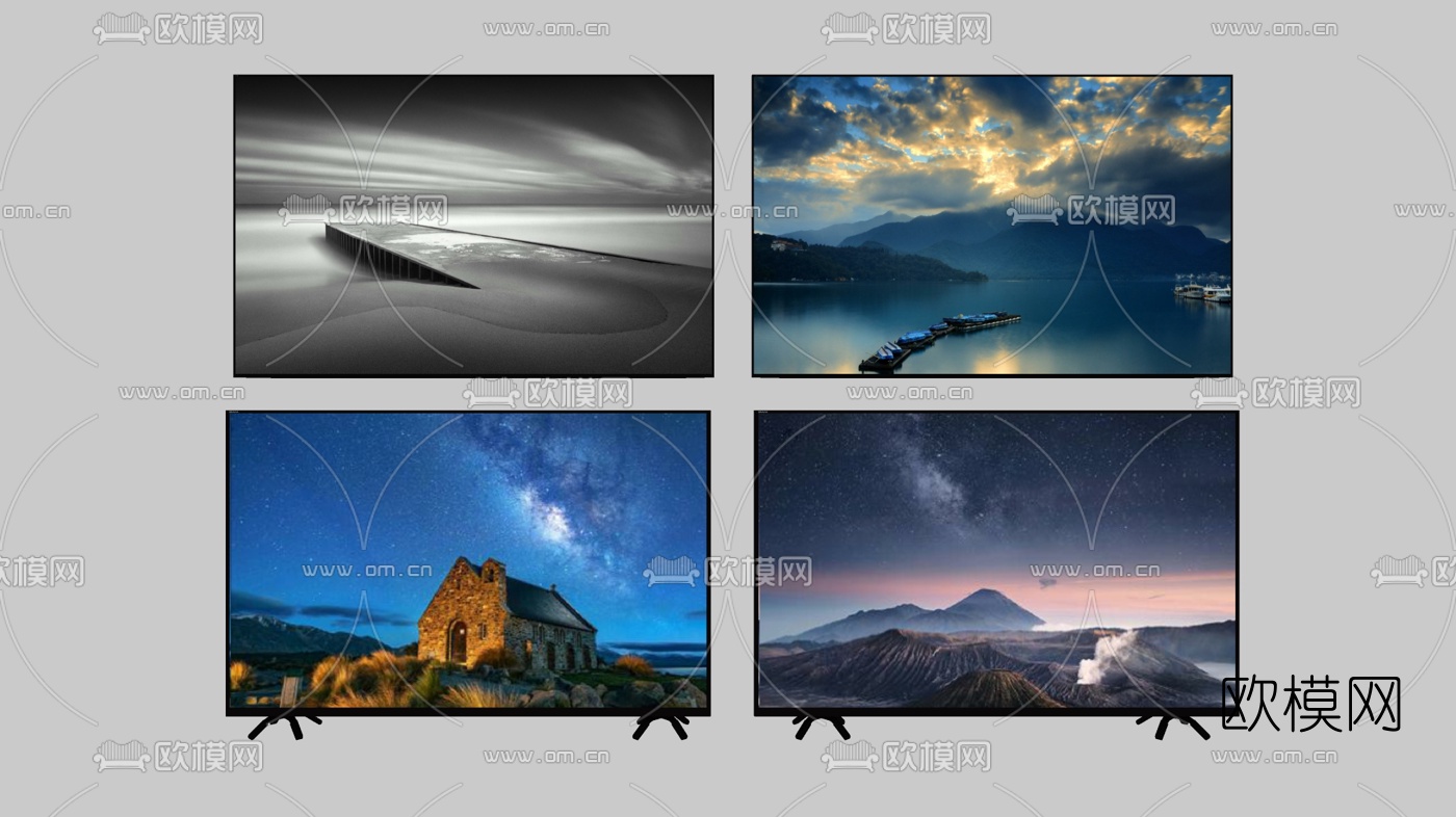 现代液晶电视机su模型下载