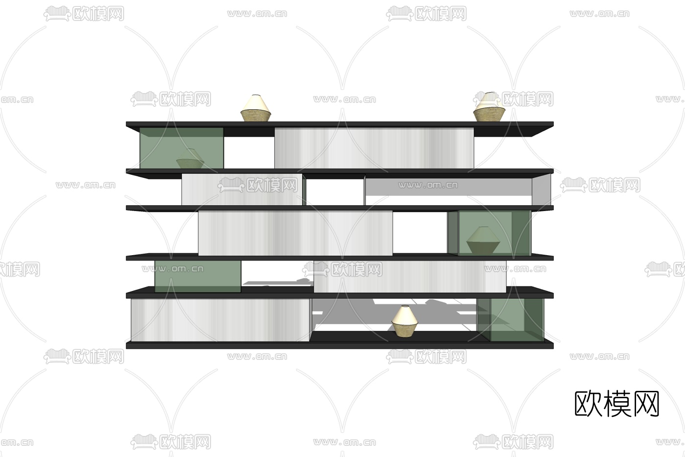 现代装饰柜免费su模型下载