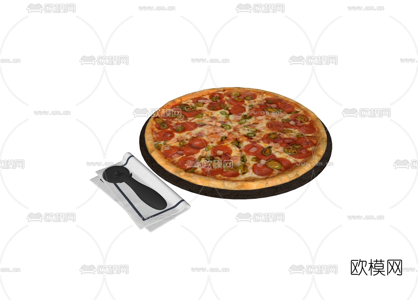 现代披萨食物免费su模型