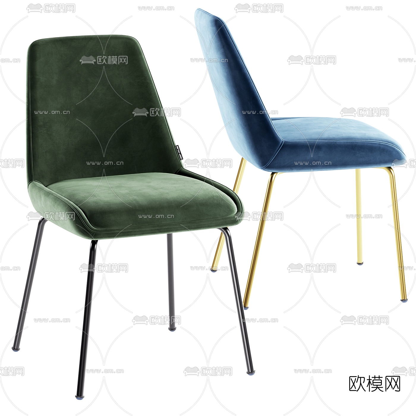 现代绒布单椅3d模型