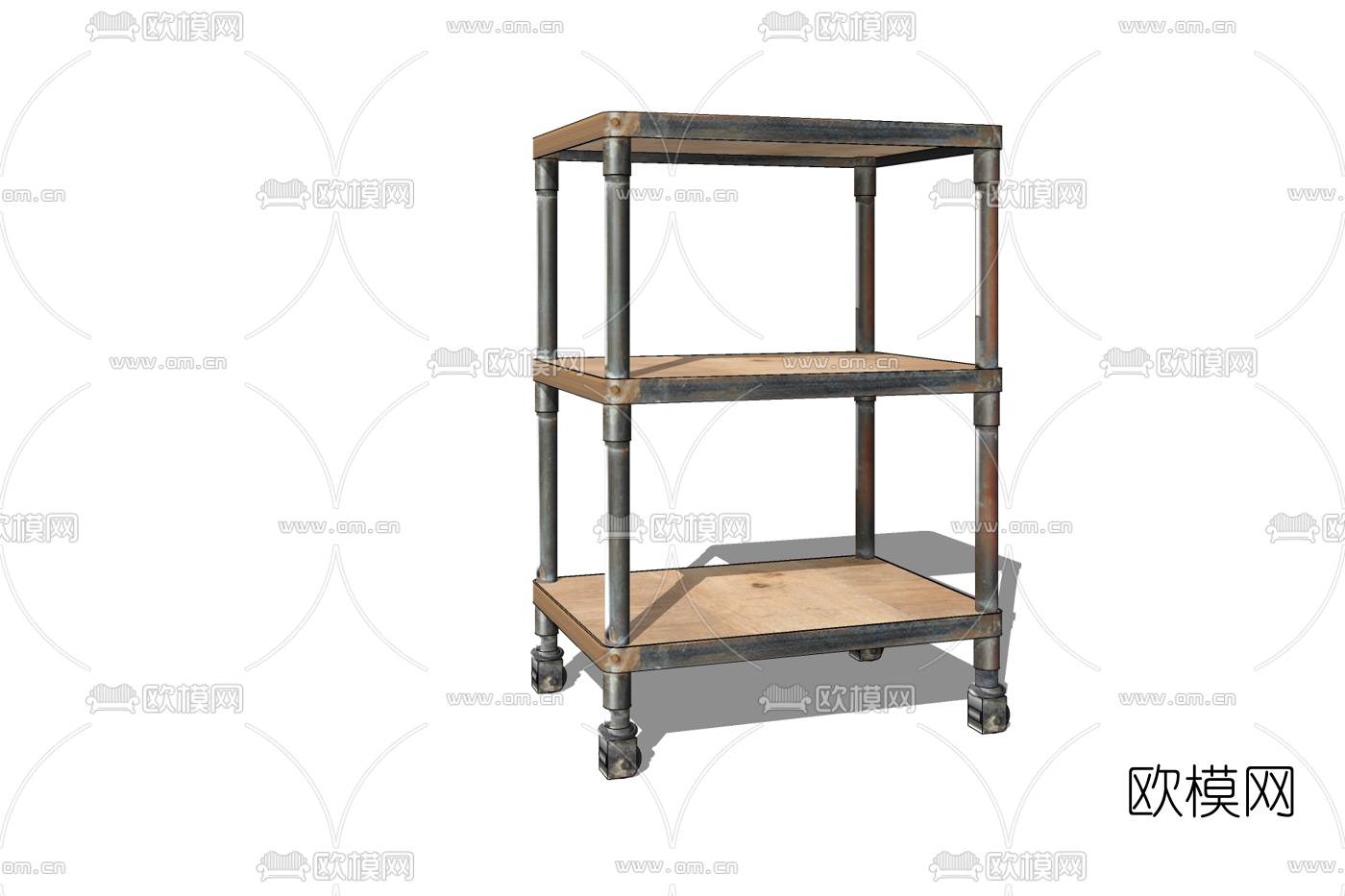 现代实木餐边柜免费su模型下载