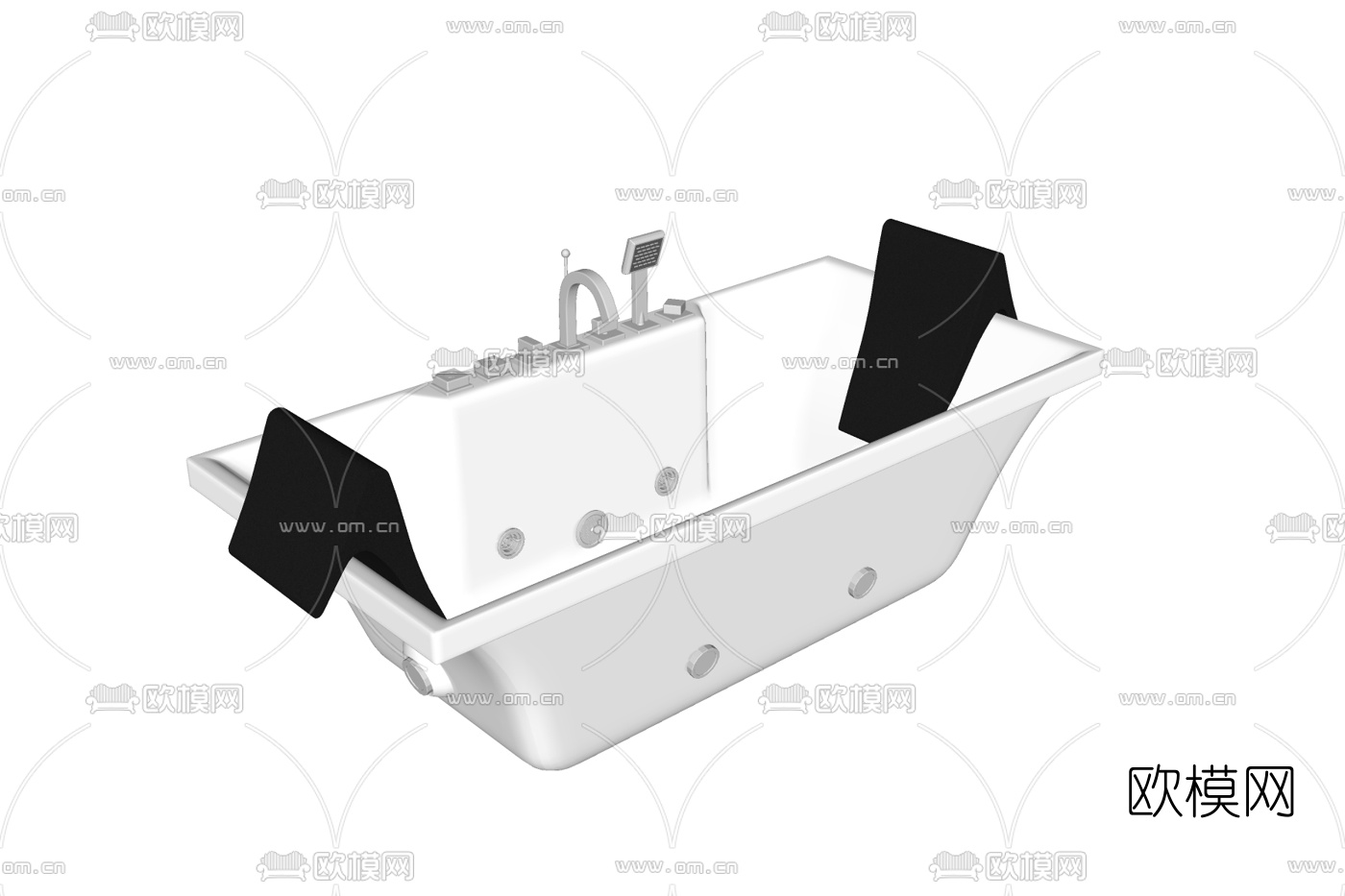 现代浴缸免费su模型下载