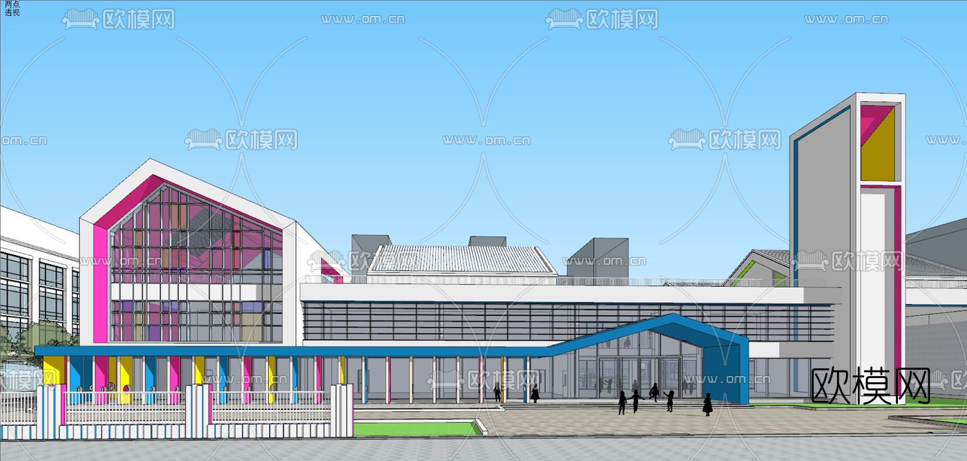 现代幼儿园su模型下载（渲染图4）
