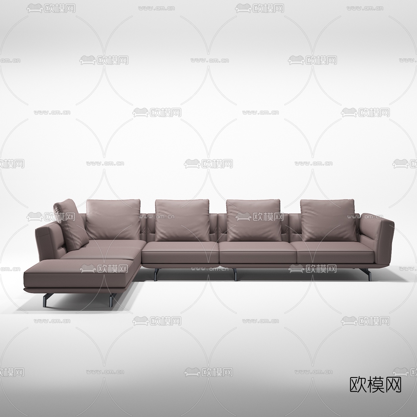 现代布艺转角沙发3d模型