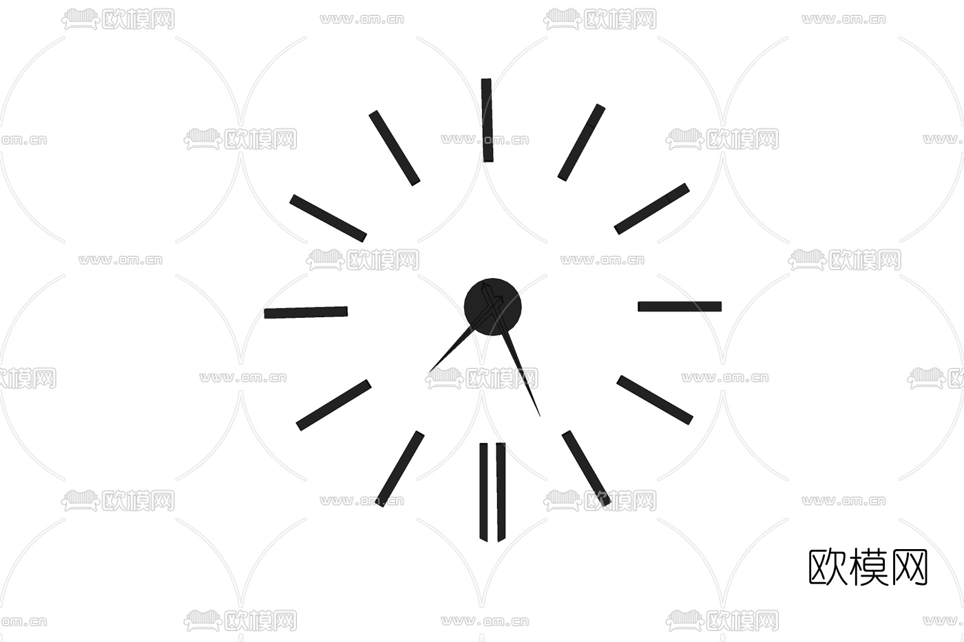 现代挂钟免费su模型下载