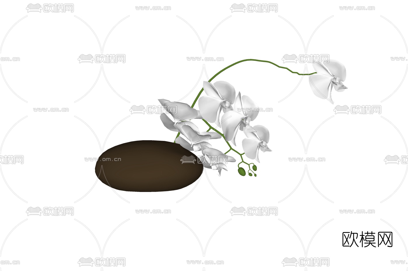 现代花卉盆栽免费su模型