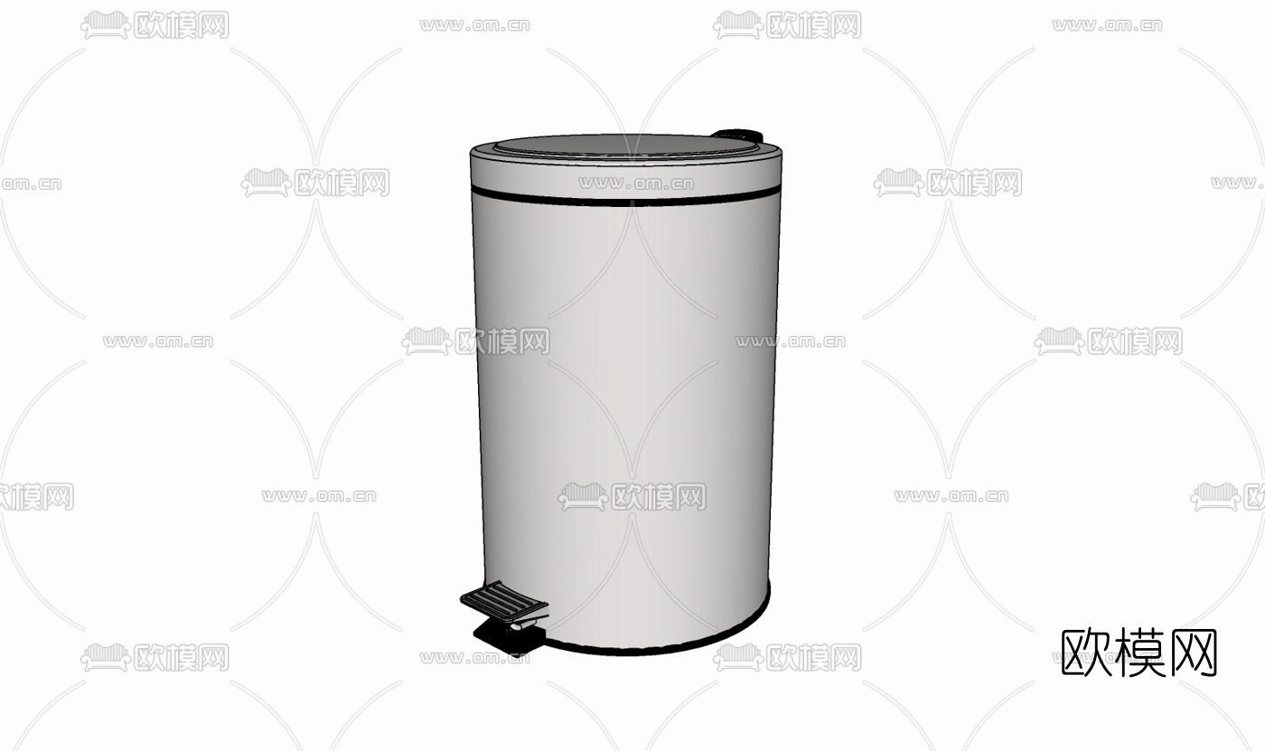 现代垃圾桶免费su模型下载