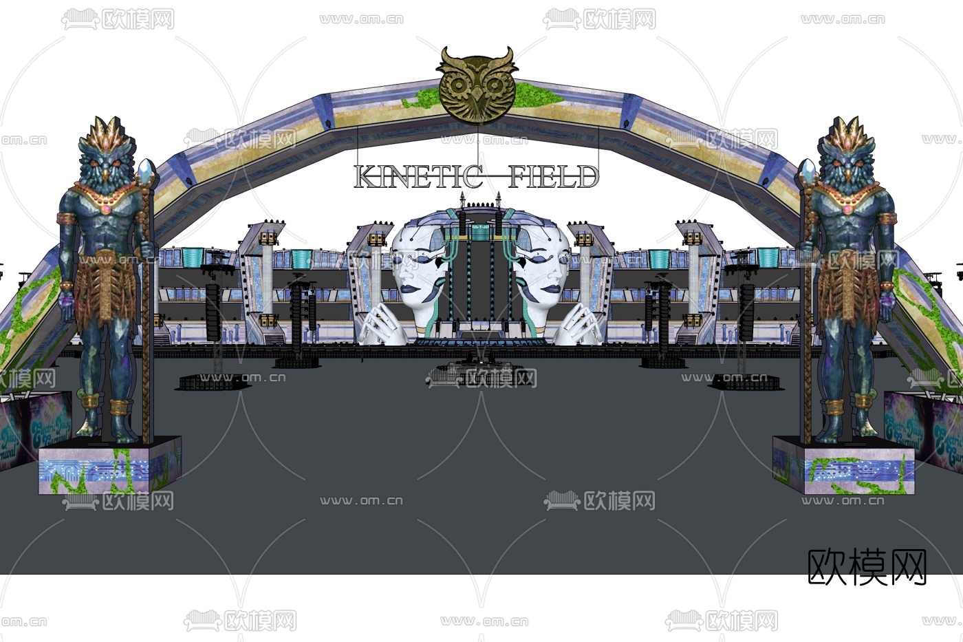 现代动漫会场免费su模型下载