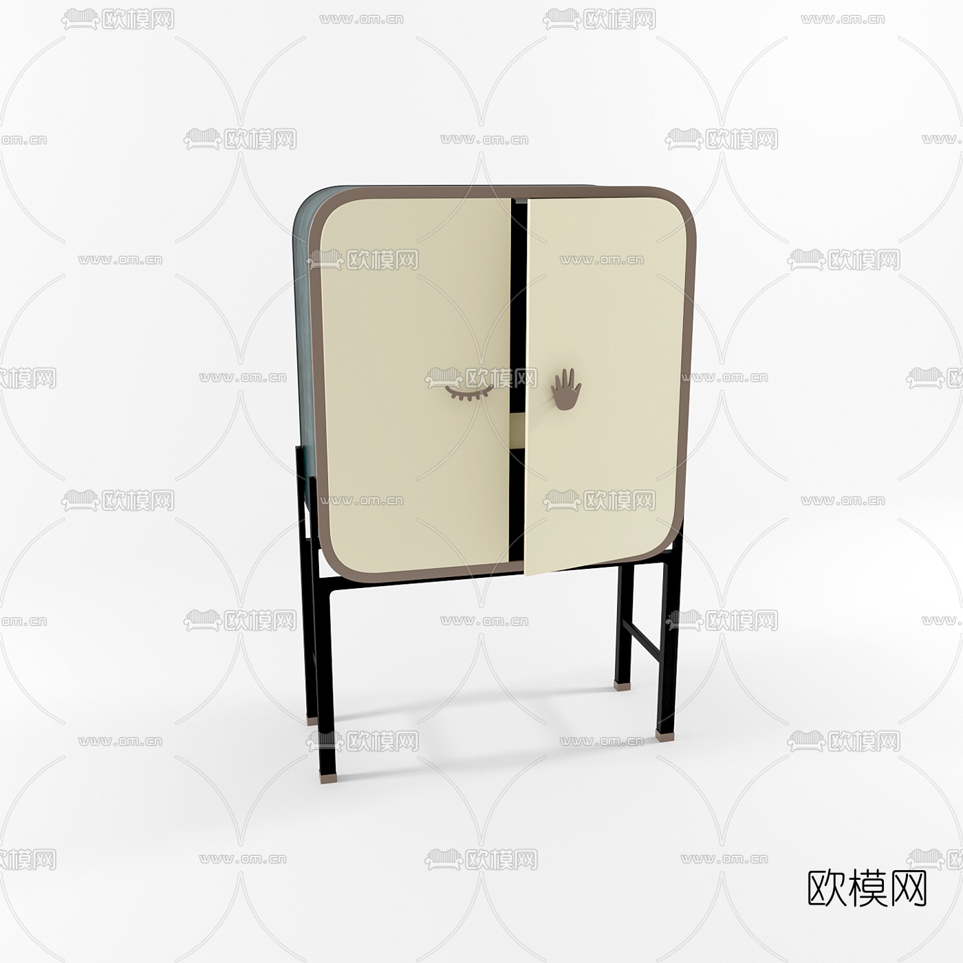北欧原木儿童桌椅3d模型