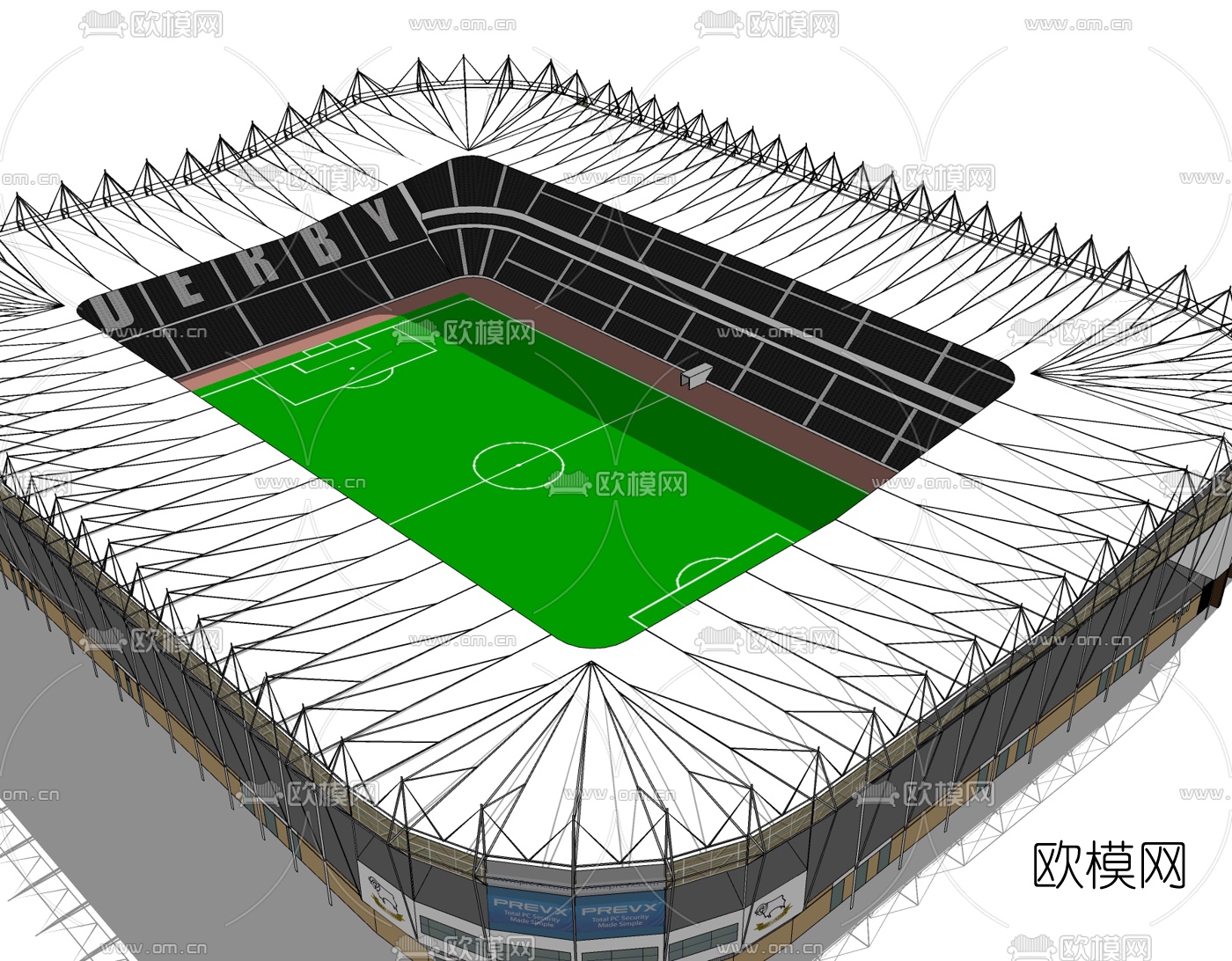 现代体育馆免费su模型下载