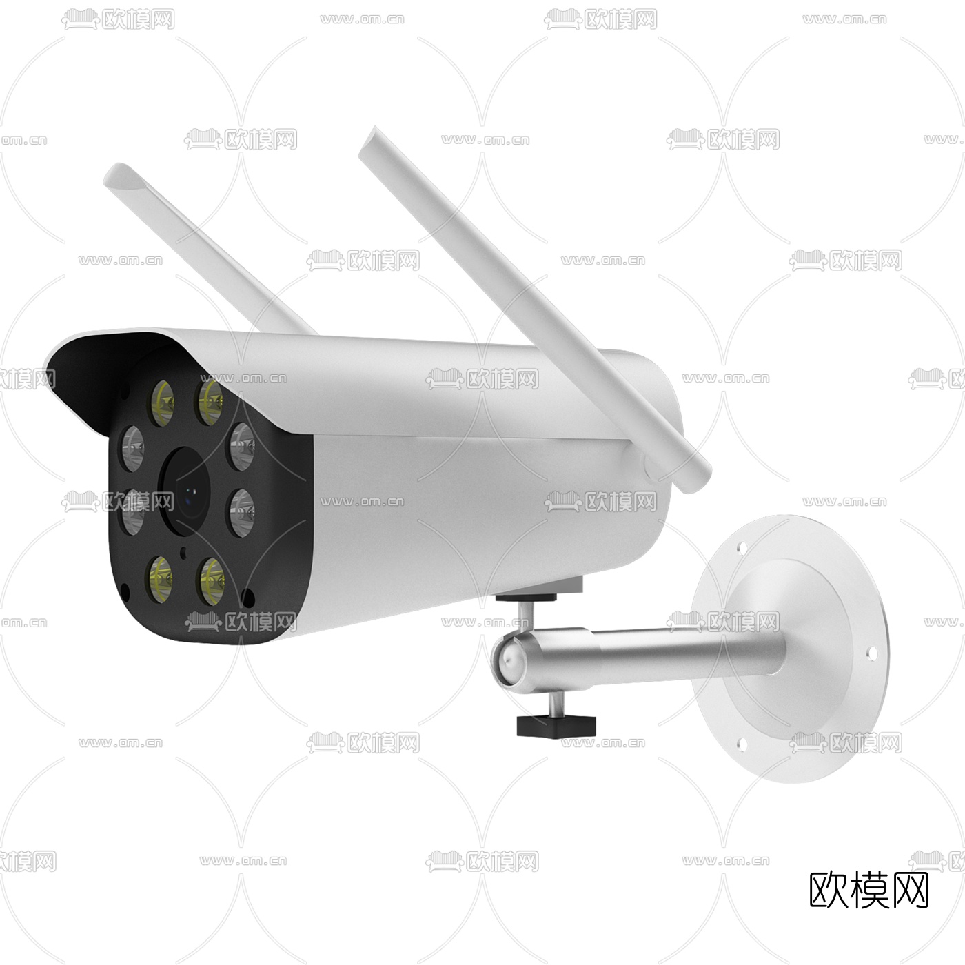 现代摄像头枪机云台支架监控3d模型
