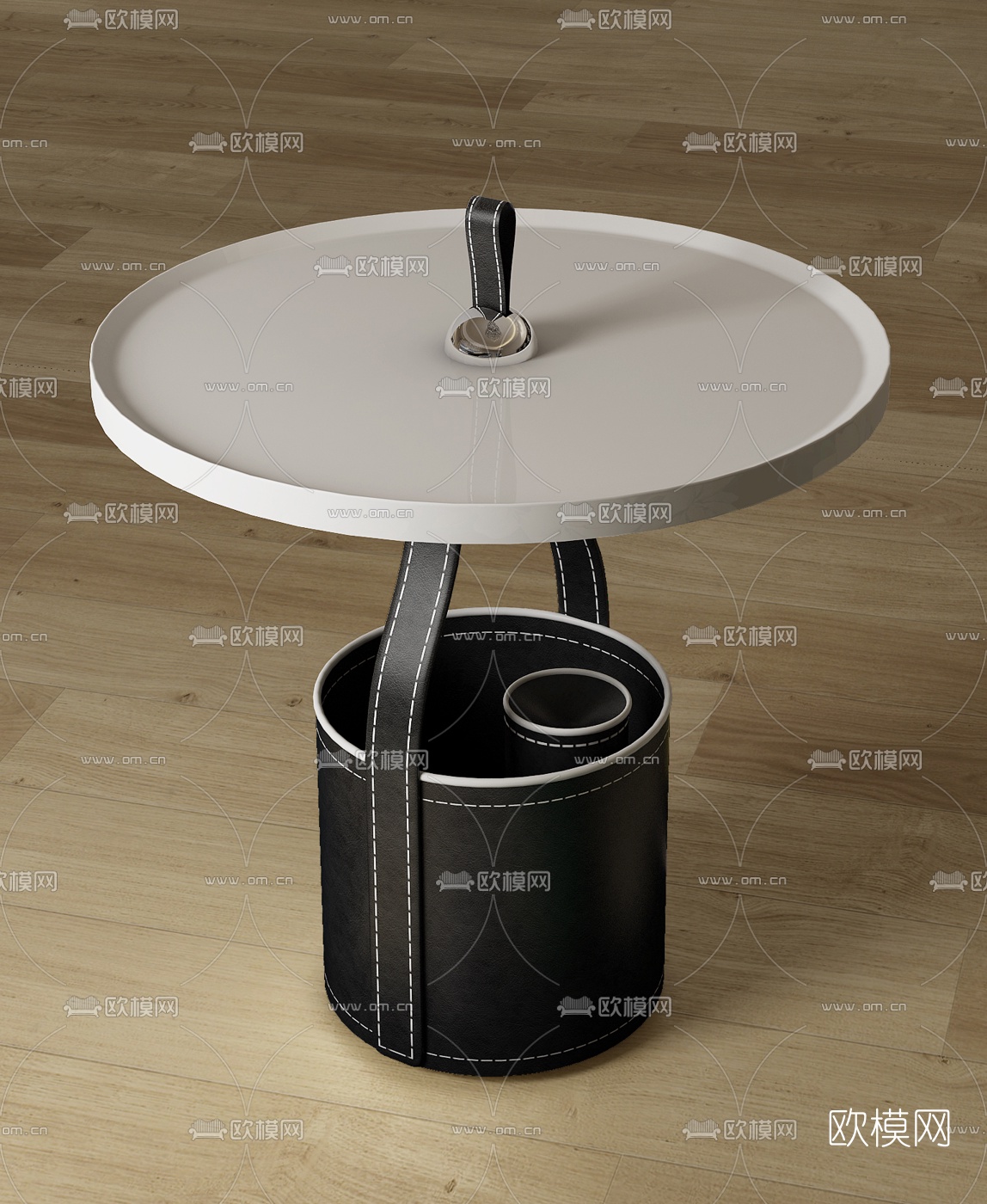现代皮革圆几3d模型
