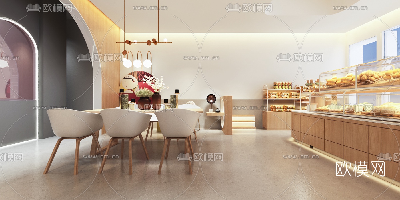 北欧简约烘焙店3d模型