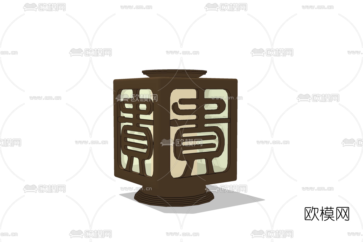 中式草坪灯景观灯免费su模型下载