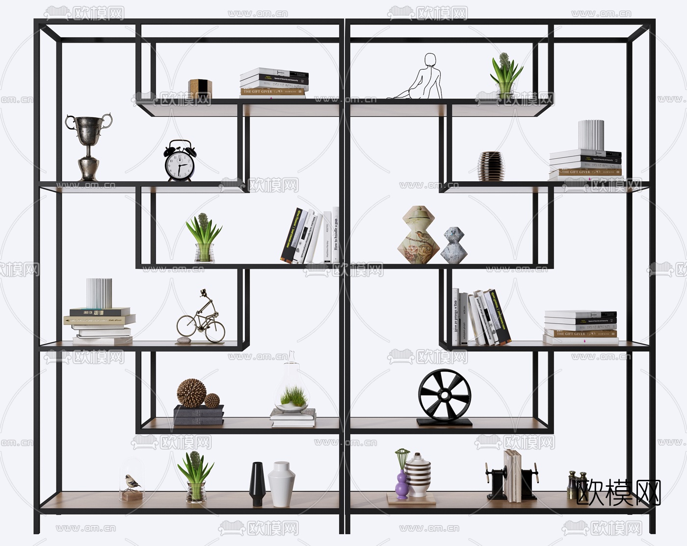 工业风铁艺装饰架3d模型下载