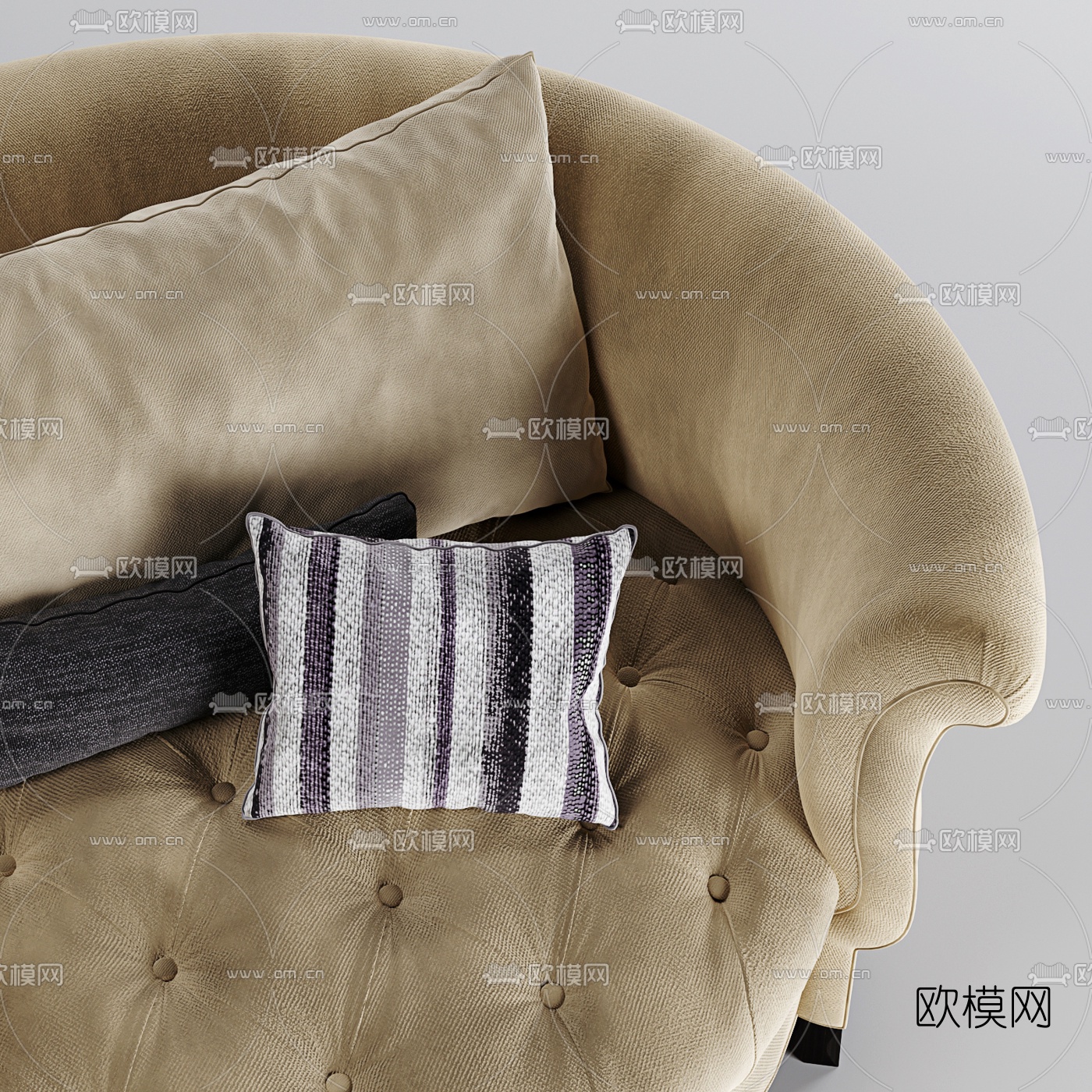 美式单人沙发3d模型