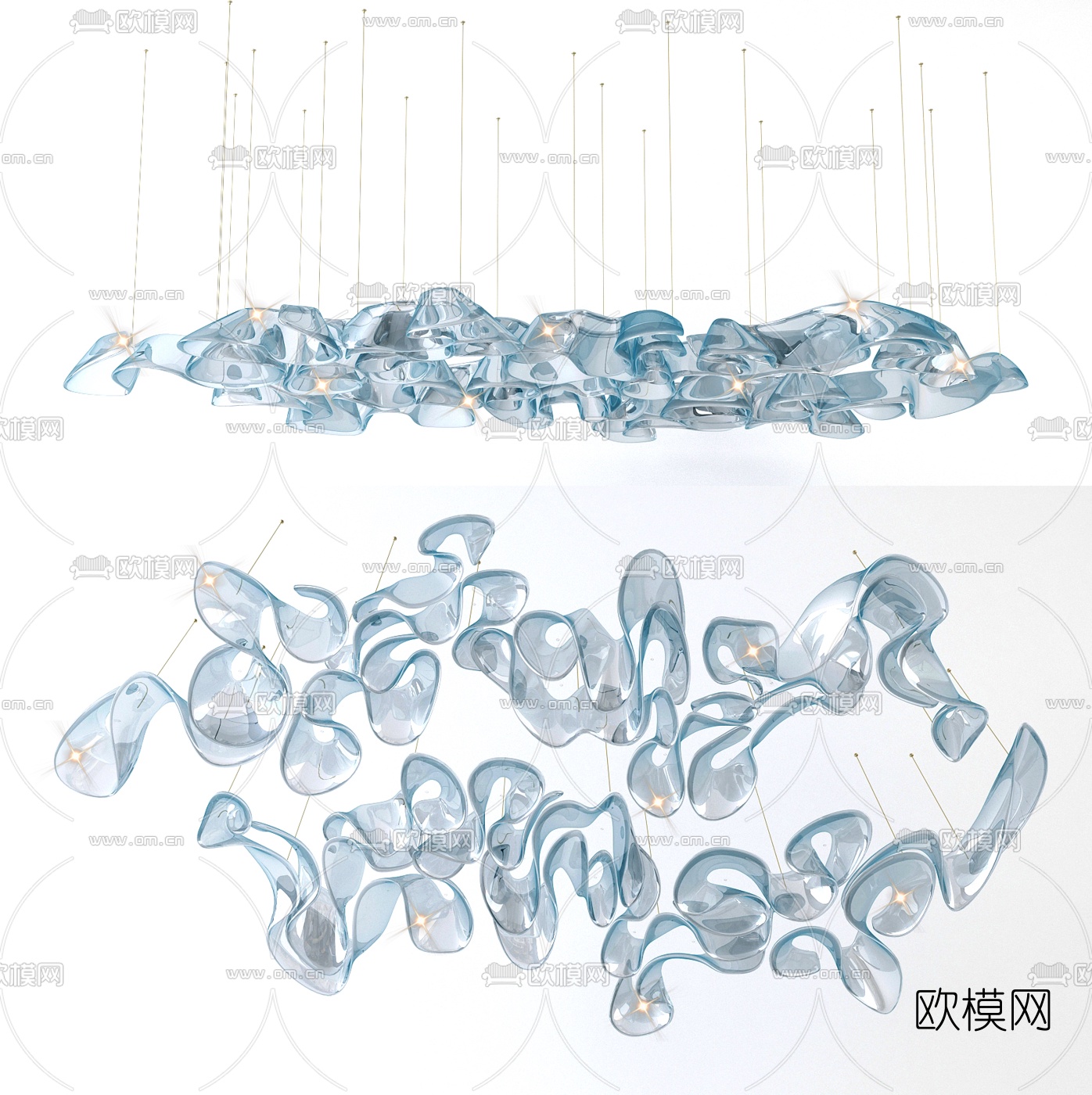 现代玻璃装饰灯3d模型下载