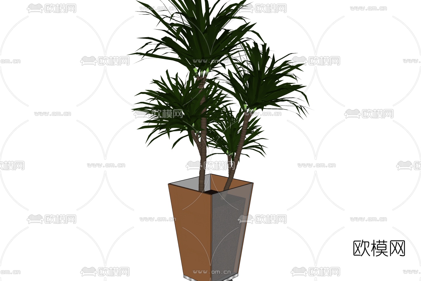 现代绿植盆栽免费su模型