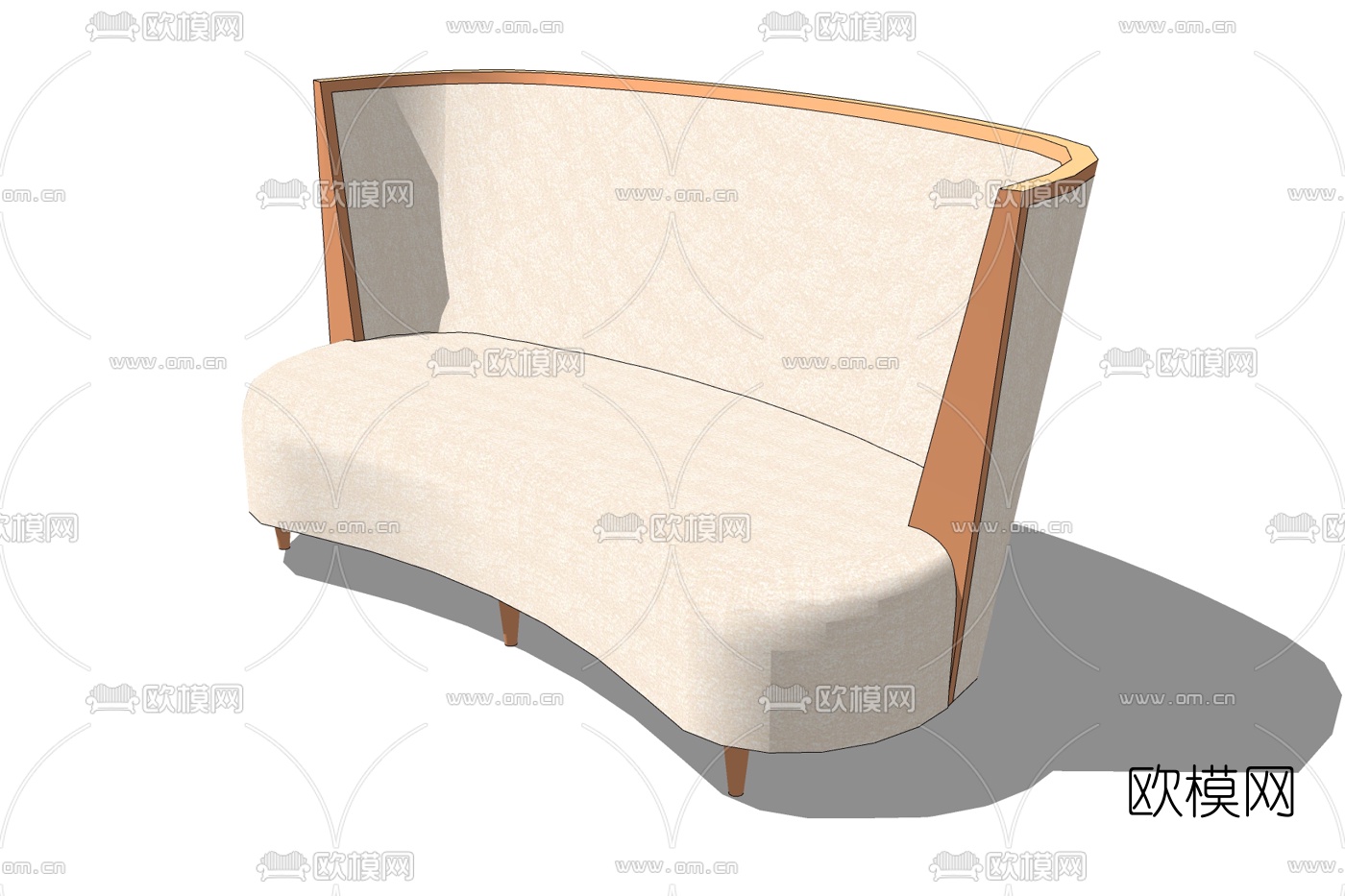 现代双人沙发免费su模型下载