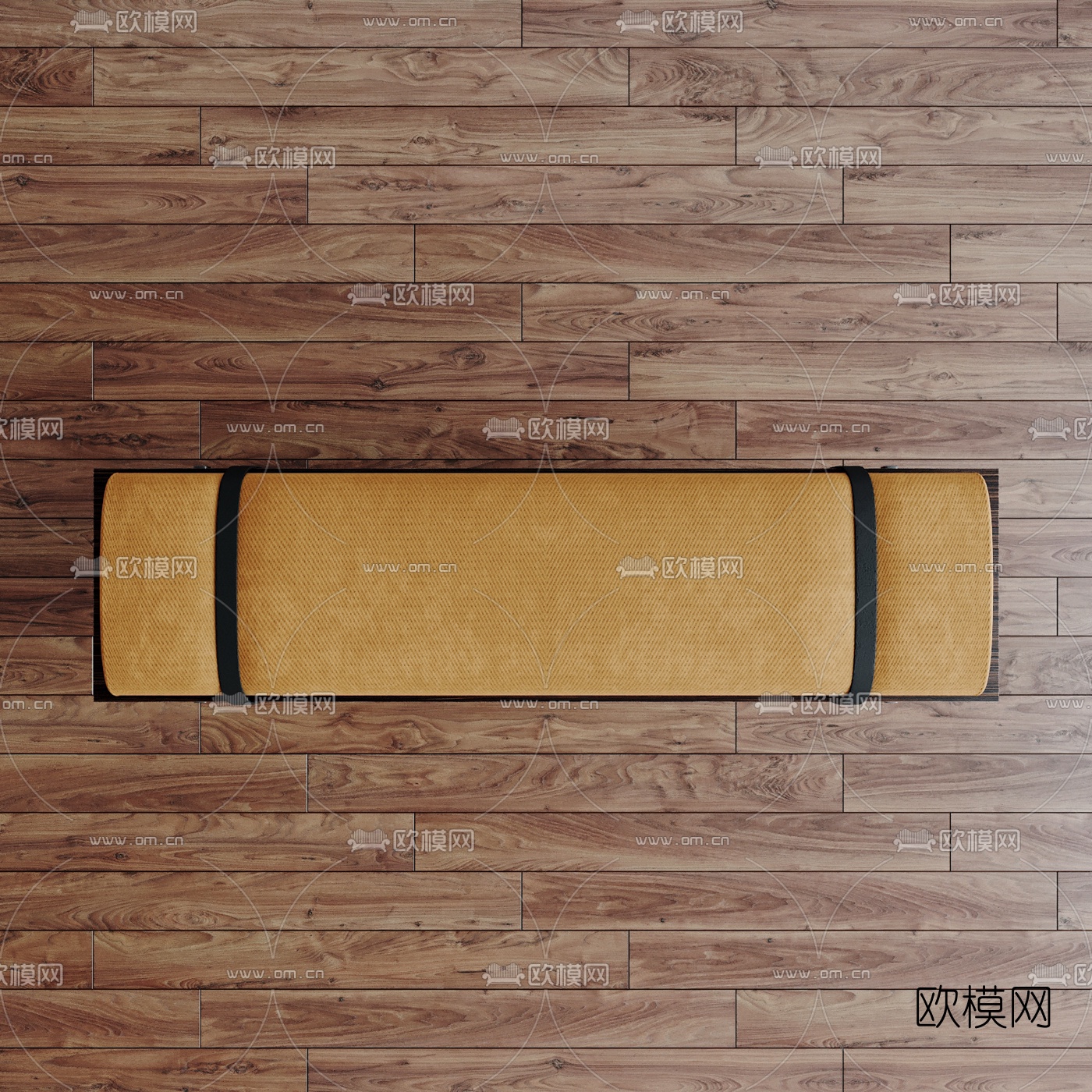 现代布艺床尾凳3d模型下载（渲染图3）